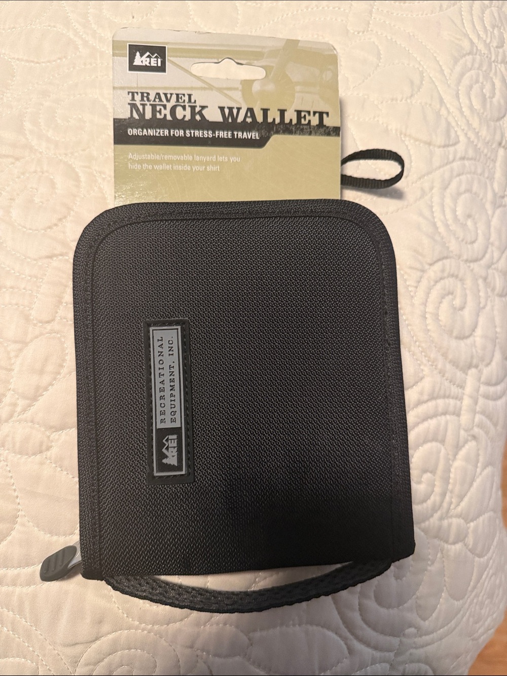 REI Black Travel Neck Wallet Organizer